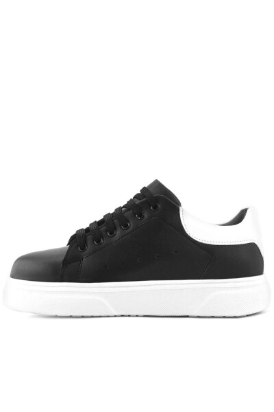 Rakerplus Siyah Cilt Bağcıklı Hafif Beyaz Tabanlı Çocuk Spor Ayakkabı - 5