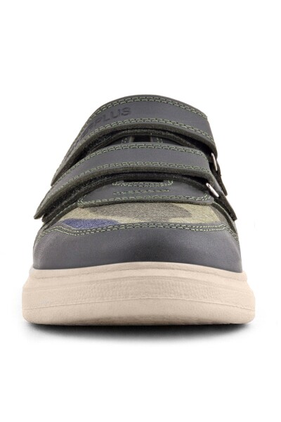 Rakerplus Hakiki Deri Haki Kamuflaj Desenli Cırtlı Hafif Tabanlı Erkek Çocuk Spor Ayakkabı - 4