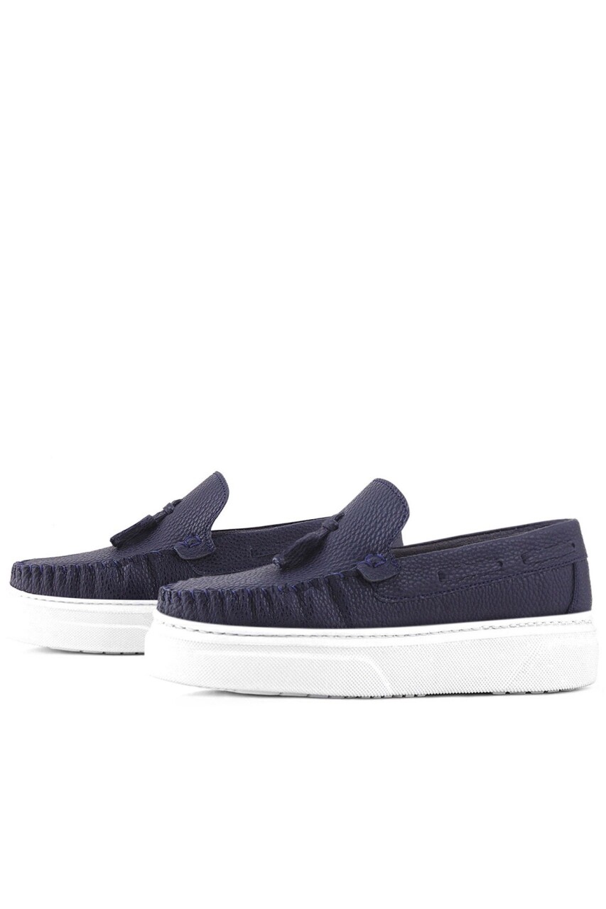 Rakerplus Lacivert Hafif Tabanlı Erkek Çocuk Makosen Ayakkabı - 6