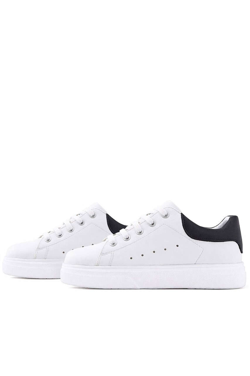 Rakerplus Beyaz Cilt Bağcıklı Hafif Tabanlı Çocuk Spor Ayakkabı - 6