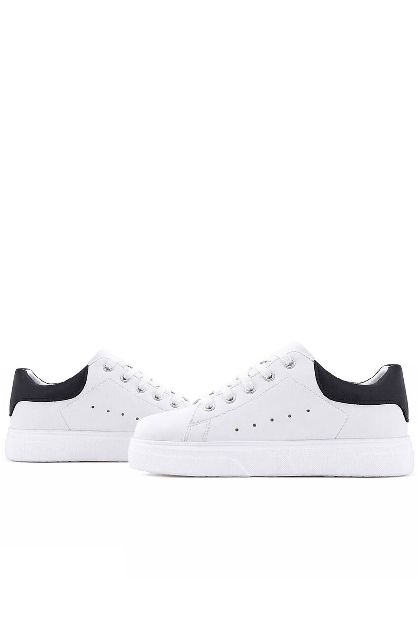 Rakerplus Beyaz Cilt Bağcıklı Hafif Tabanlı Çocuk Spor Ayakkabı - 8