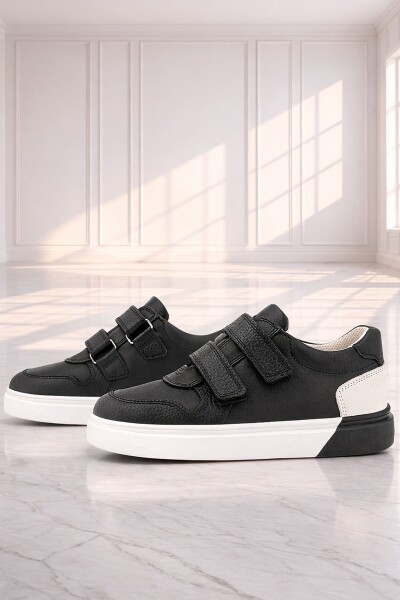 Rakerplus Hakiki Deri Cırt Cırtlı Siyah Erkek Çocuk Spor Ayakkabı - Rakerplus