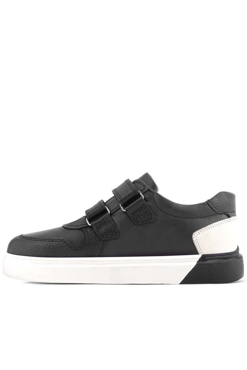 Rakerplus Hakiki Deri Cırt Cırtlı Siyah Erkek Çocuk Spor Ayakkabı - 5