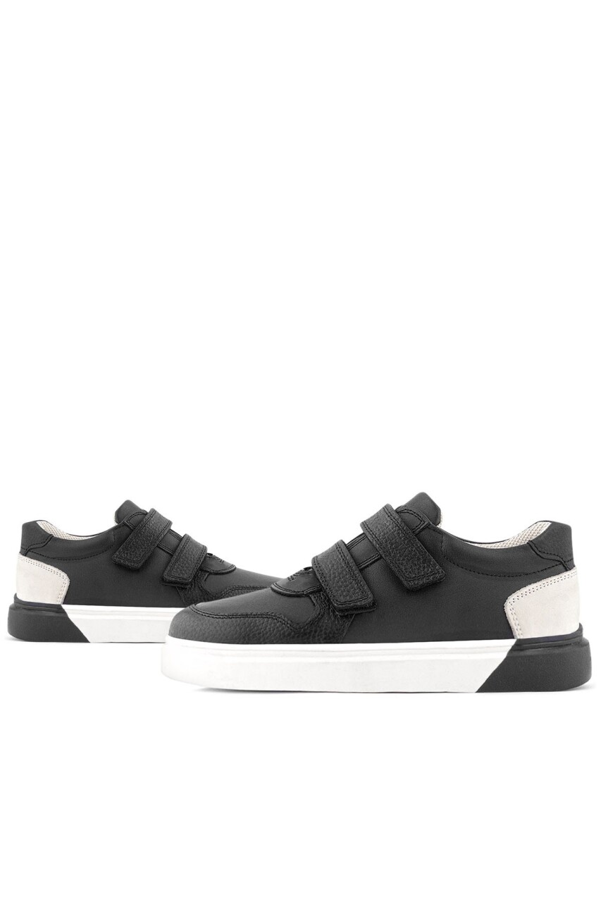 Rakerplus Hakiki Deri Cırt Cırtlı Siyah Erkek Çocuk Spor Ayakkabı - 8