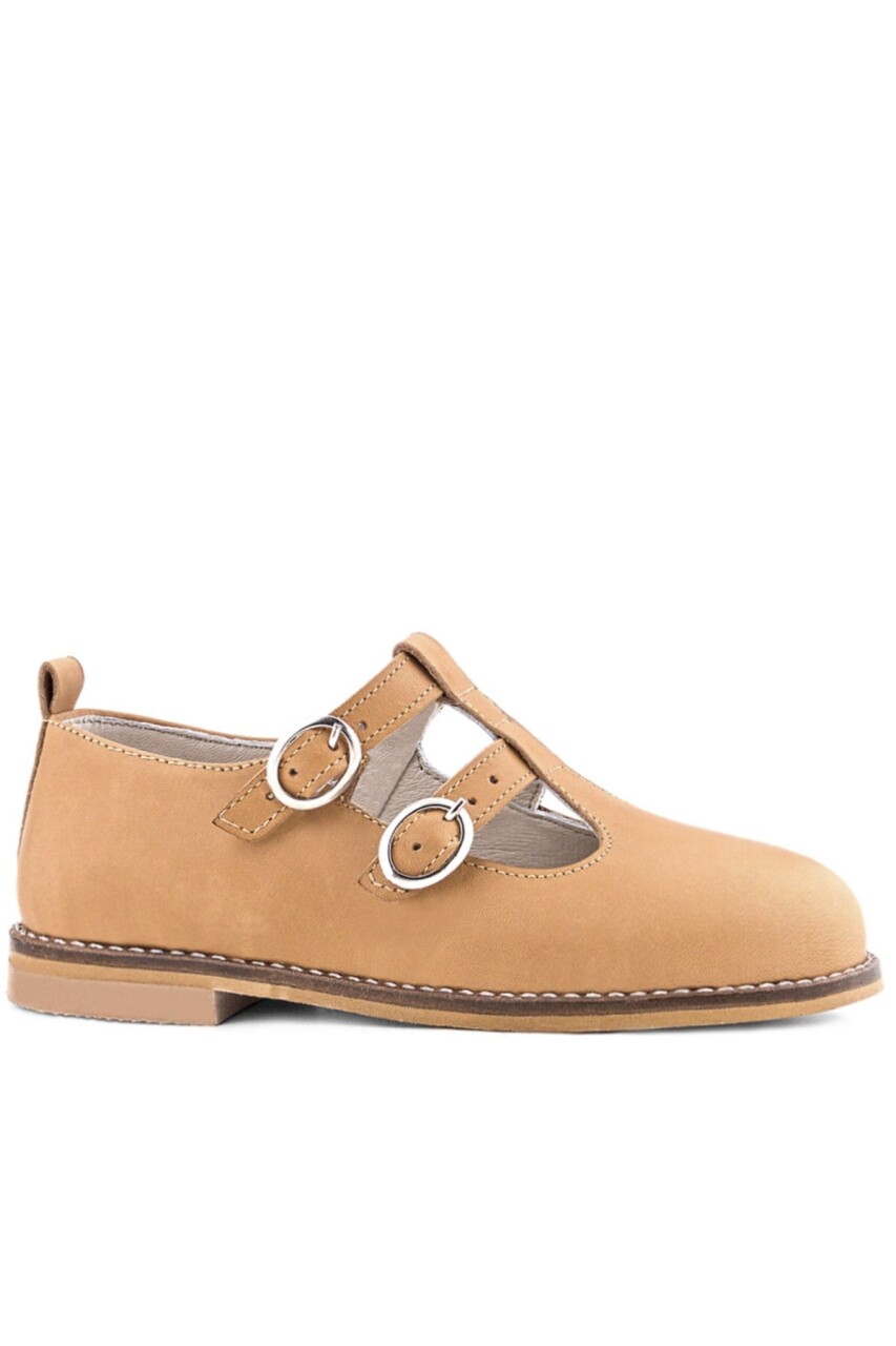 Rakerplus Hakiki Deri Taba Tokalı Kız Çocuk T-Bar Babet Ayakkabı - 2