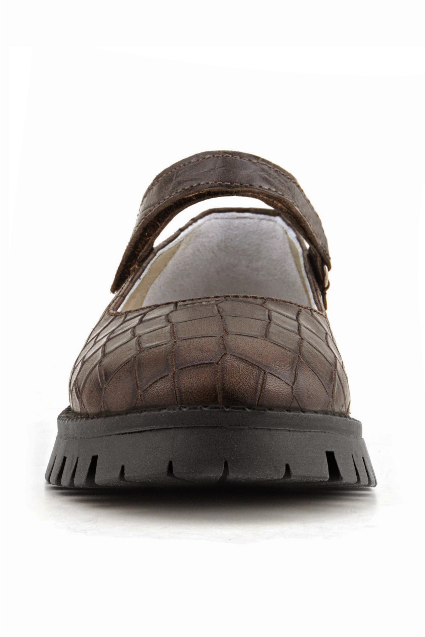 Rakerplus Hakiki Deri Kahverengi Desenli Cırtlı Kalın Tabanlı Kız Çocuk Ayakkabısı - 4