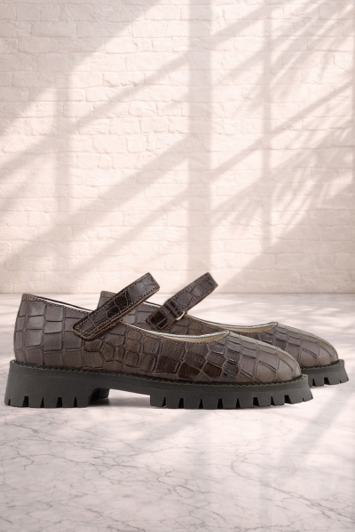 Rakerplus Hakiki Deri Kahverengi Desenli Cırtlı Kalın Tabanlı Kız Çocuk Ayakkabısı - 10