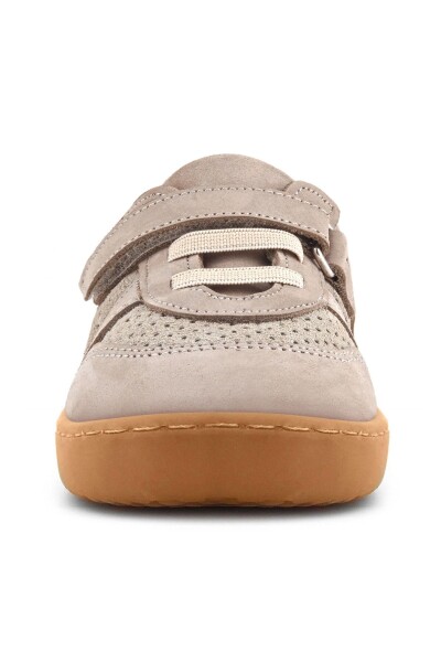 Rakerplus Bob Hakiki Deri Bej Barefoot Cırtlı Lastikli Bebek Sneaker Ayakkabı - 3