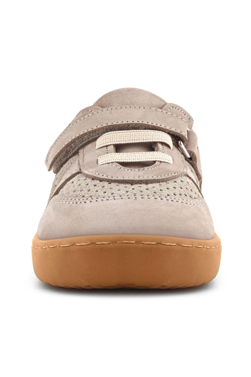 Rakerplus Bob Hakiki Deri Bej Barefoot Cırtlı Lastikli Bebek Sneaker Ayakkabı - 3