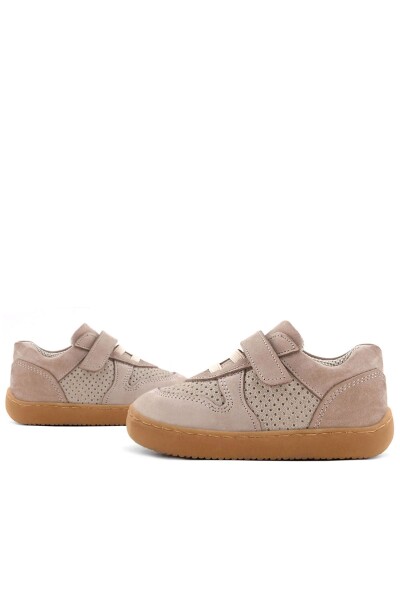 Rakerplus Bob Hakiki Deri Bej Barefoot Cırtlı Lastikli Bebek Sneaker Ayakkabı - 7