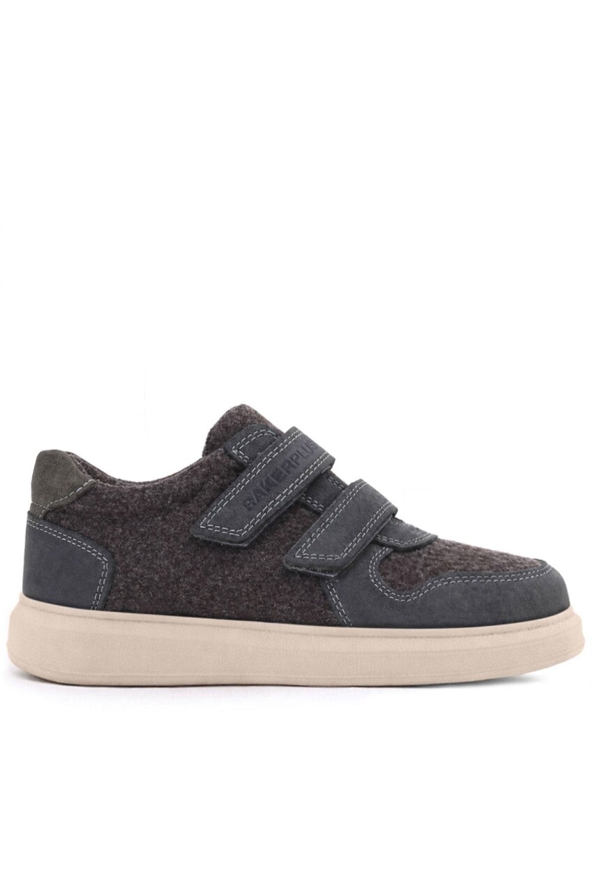 Rakerplus Hakiki Deri Kahverengi Gri Cırtlı Hafif Tabanlı Erkek Çocuk Spor Ayakkabı - 2