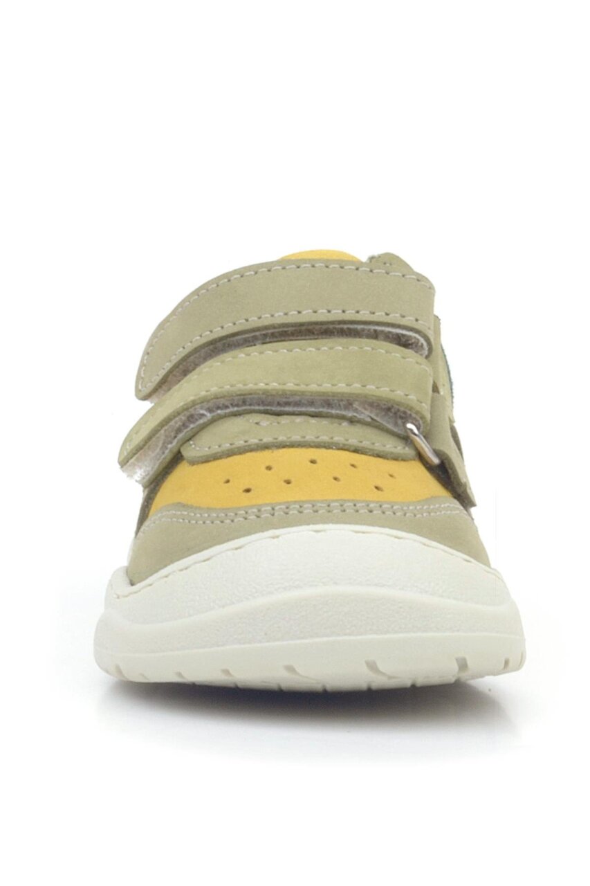 حذاء رياضي للأطفال من جلد طبيعي من ماركة راكر بلاس شاجي، لون أصفر وأخضر - 3