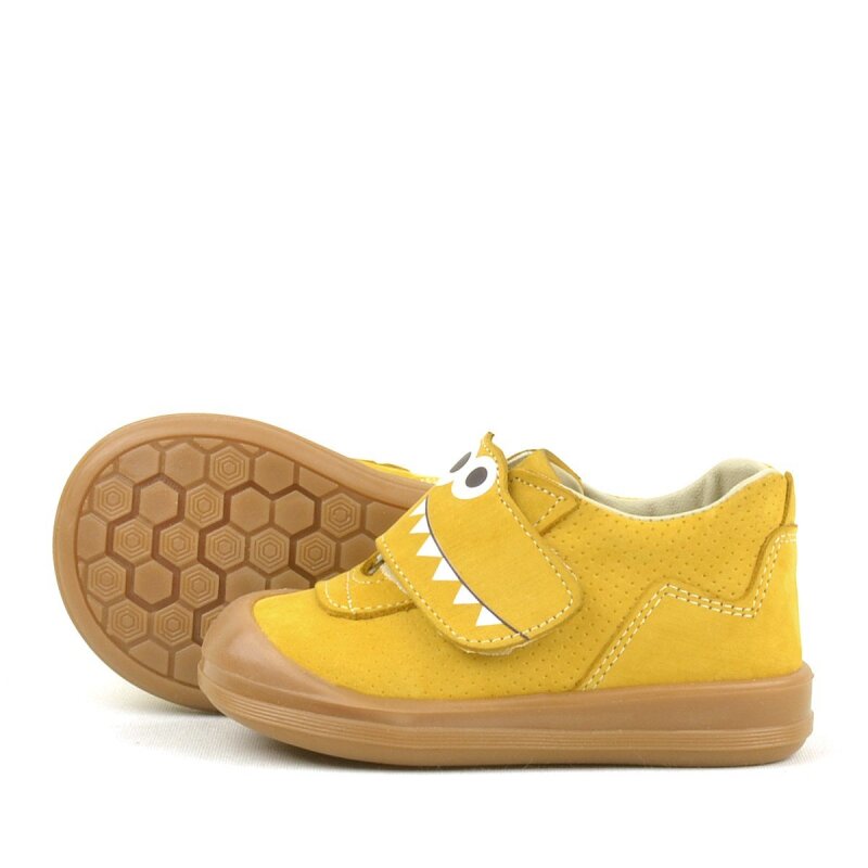 حذاء أطفال دينو من الجلد الطبيعي باللون الأصفر من راكر بلاس - 6