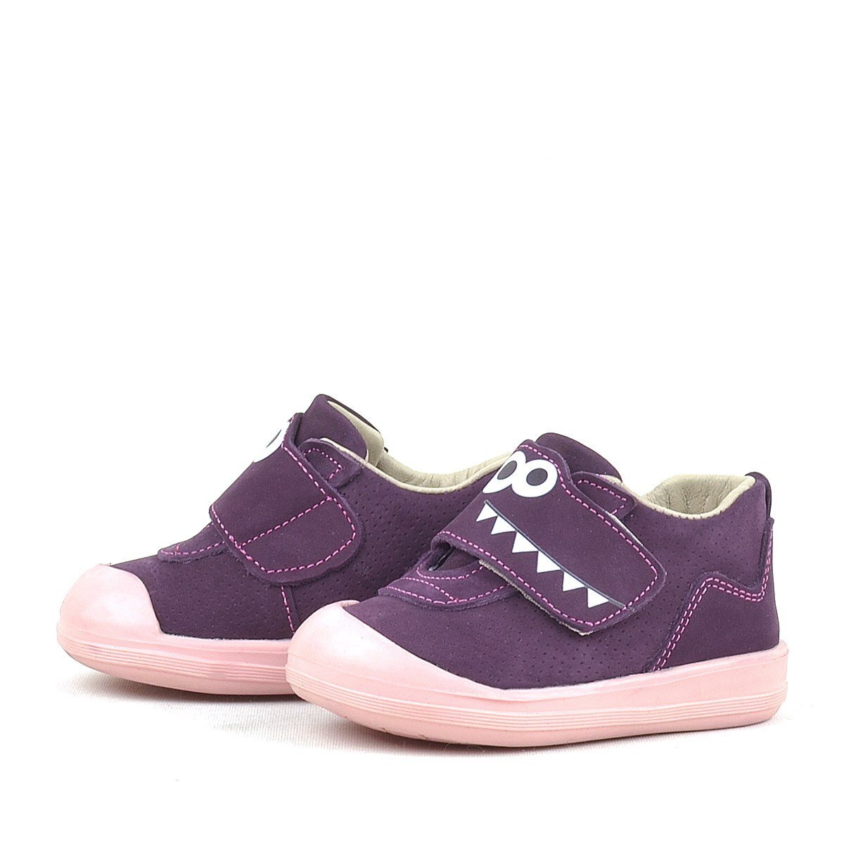 حذاء أطفال دينو من الجلد الطبيعي باللون الأرجواني من راكر بلاس - 5