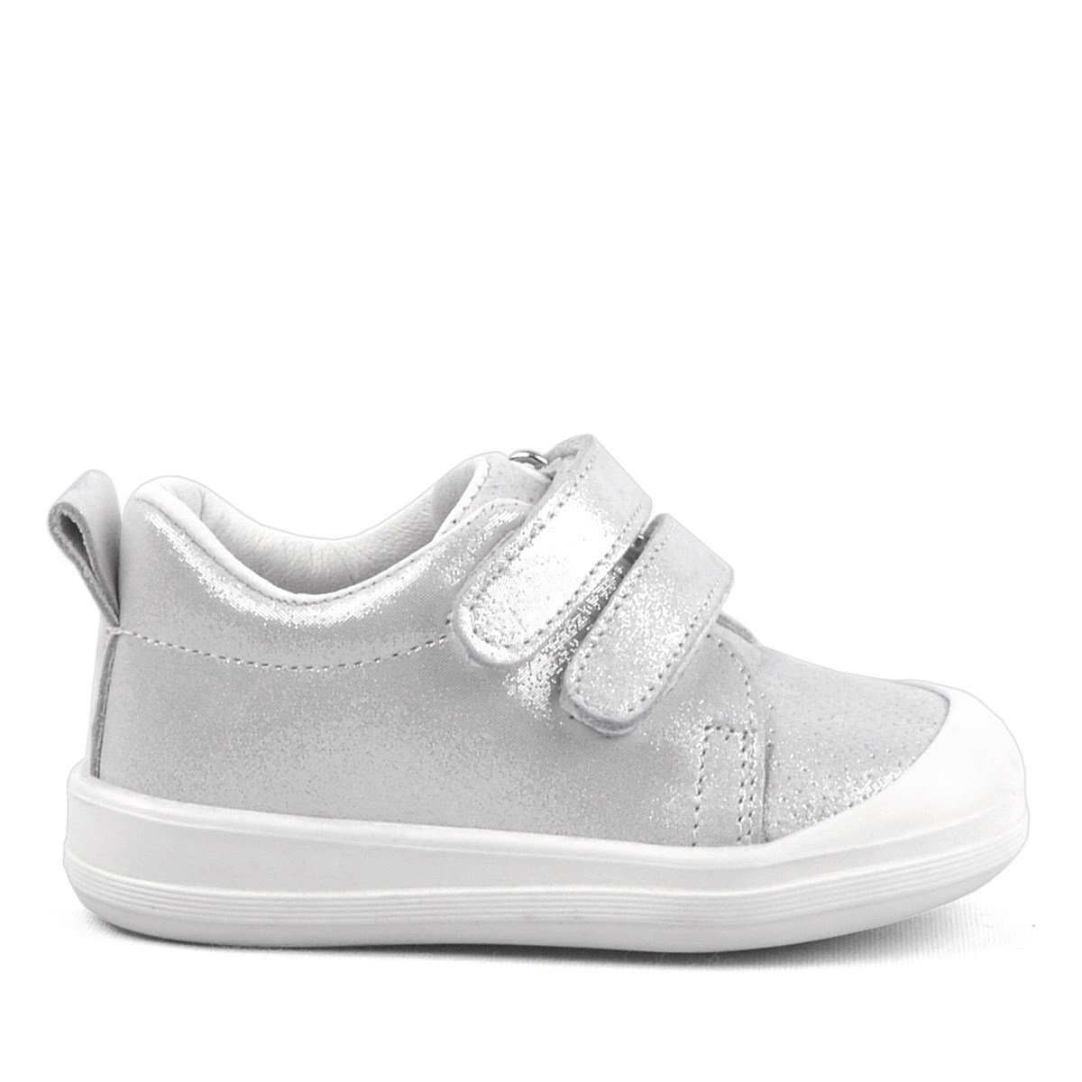 حذاء رياضي للأطفال من راكر بلاس سونيك مصنوع من الجلد الطبيعي باللون الأبيض اللامع بتصميم تشريحي - 2