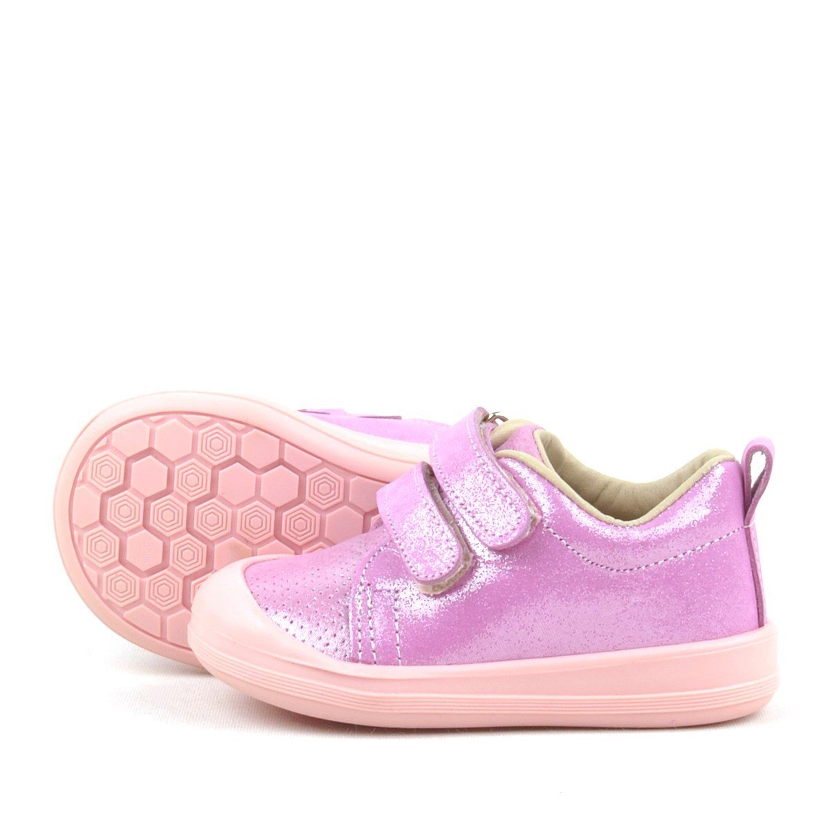 Rakerplus Sonic Hakiki Deri Pembe Işıltılı Anatomik Bebek Spor Ayakkabı - 6