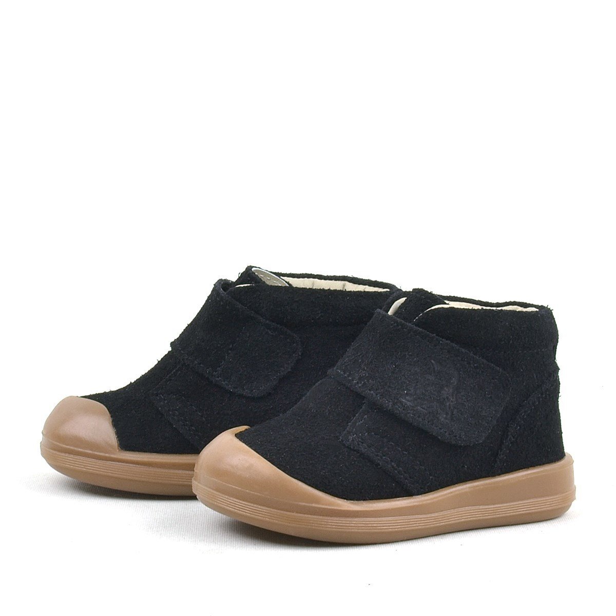 حذاء أطفال يوهو من الجلد الطبيعي باللون الأسود بشريط فيلكرو للجنسين من راكر بلاس - 5