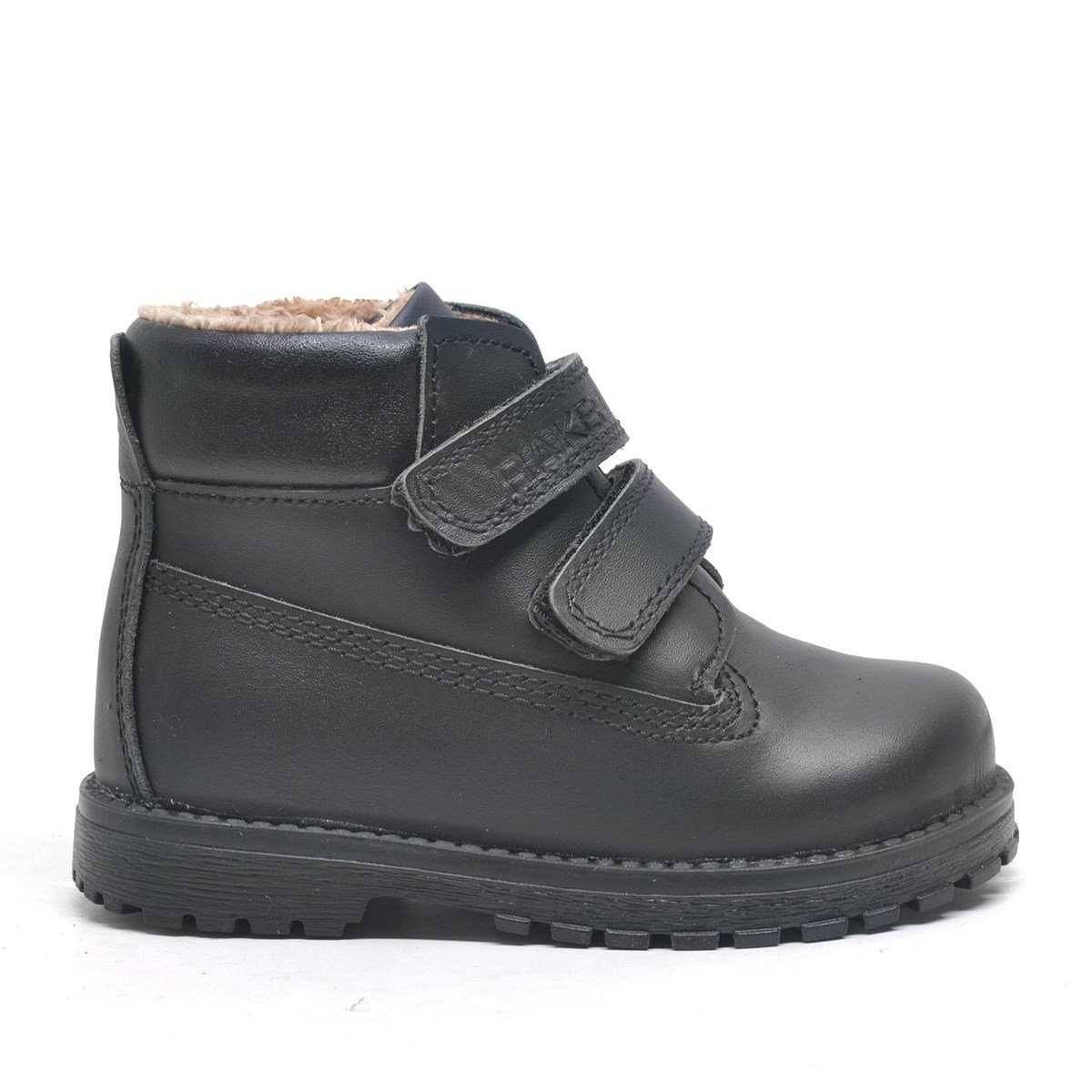 حذاء أطفال راكر بلاس نيسون من الجلد الطبيعي باللون الأسود مزود بشريط فيلكرو للجنسين - 2