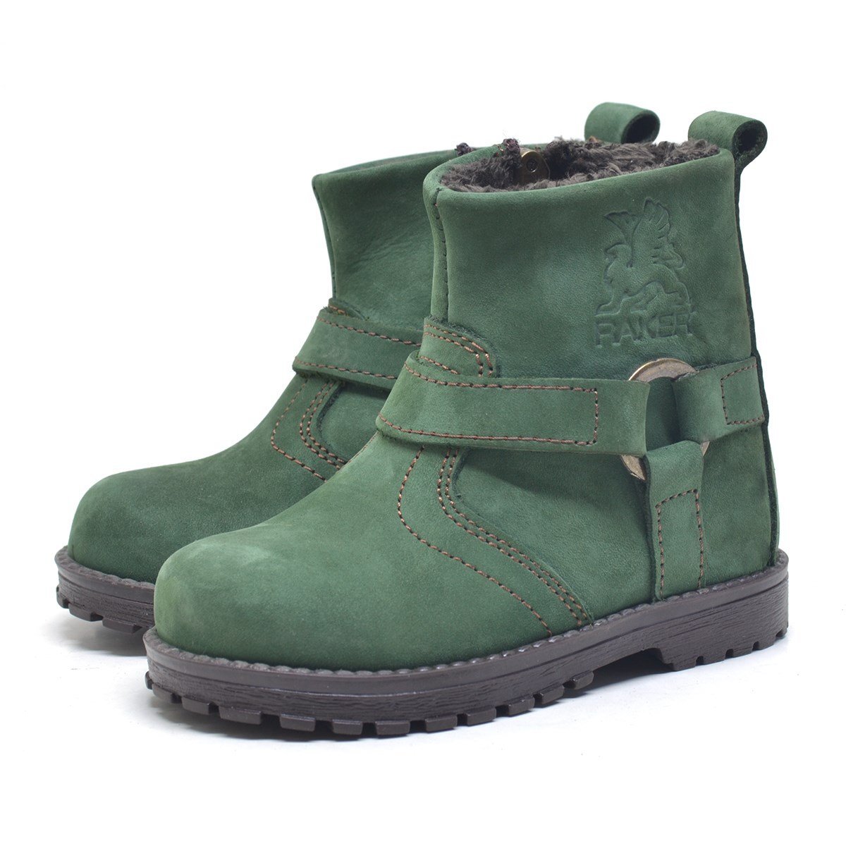 Rakerplus Chiron Hakiki Deri Yeşil Fermuarlı Unisex Bebek Bot - 4