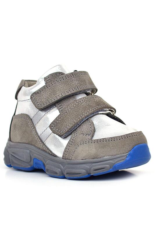 Rakerplus Genuine Leather Grey Silver Velcro Baby Girl Boot Shoes - Rakerplus