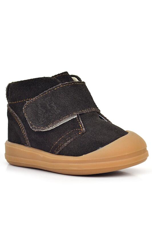 Rakerplus Yoohoo Genuine Leather Brown Velcro Unisex Baby Boots - Rakerplus