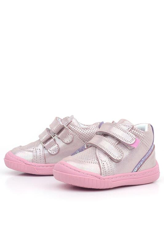 حذاء رايا من الجلد الطبيعي من راكر بلاس، وردي أرجواني، بشريط فيلكرو لامع للفتيات الصغيرات - 2