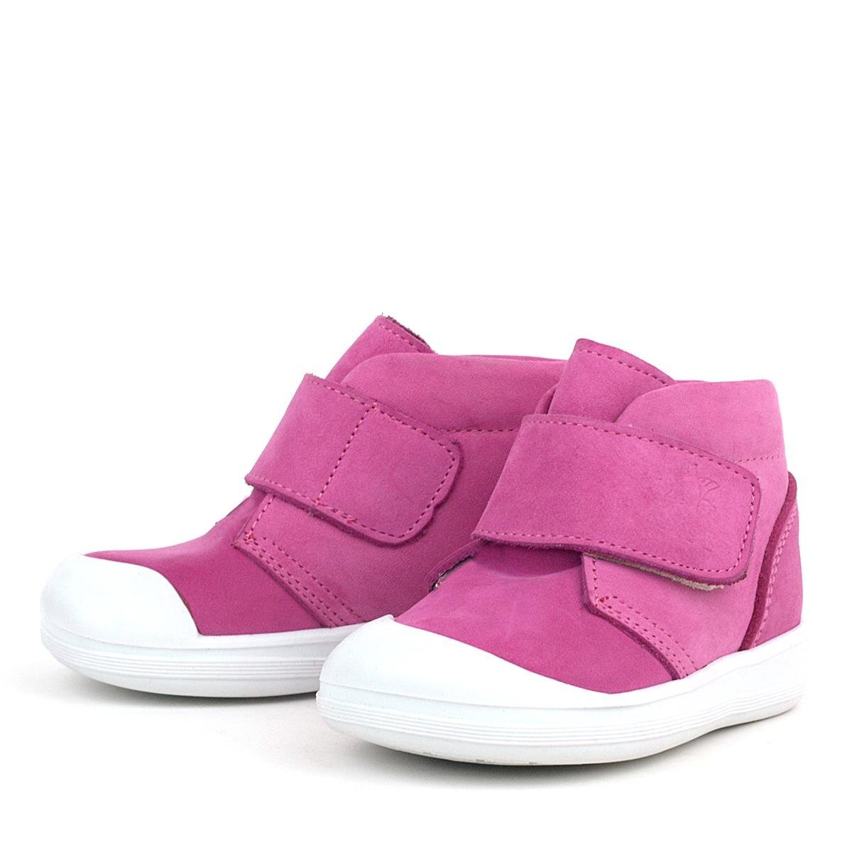 Rakerplus Yoohoo Hakiki Deri Pembe Beyaz Cırtlı Kız Bebek Bot - 5