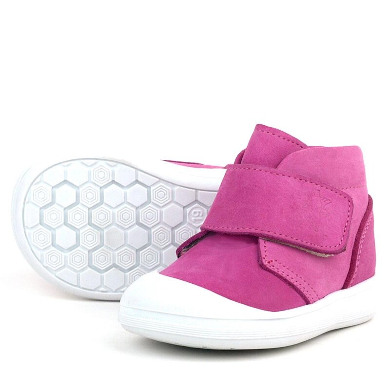 Rakerplus Yoohoo Hakiki Deri Pembe Beyaz Cırtlı Kız Bebek Bot - 6