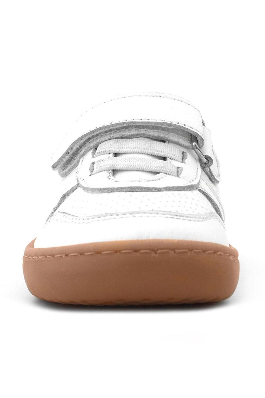 Rakerplus Bob Hakiki Deri Beyaz Barefoot Cırtlı Lastikli Bebek Sneaker Ayakkabı - 4