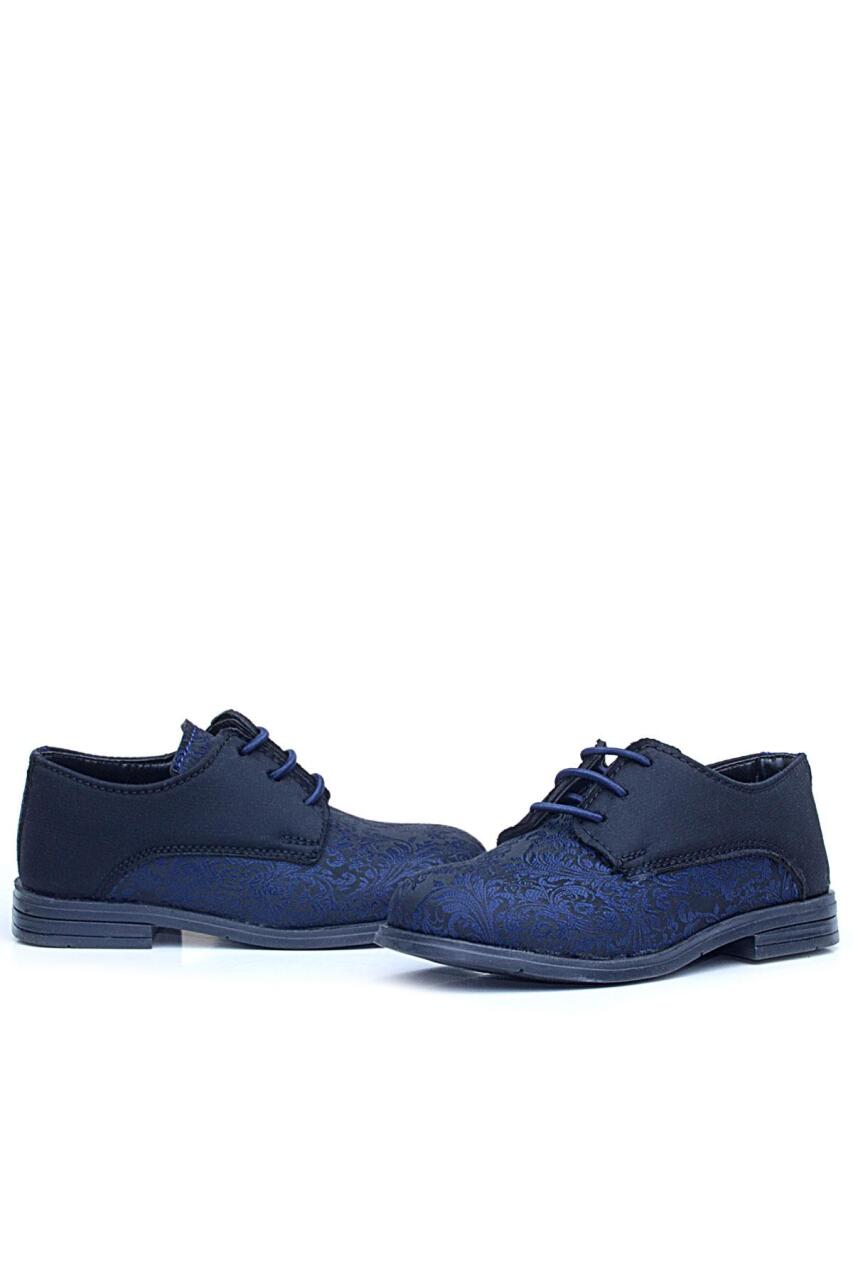 حذاء كلاسيكي للأطفال من راكر بلاس، أزرق داكن، أسود، برباط - 5