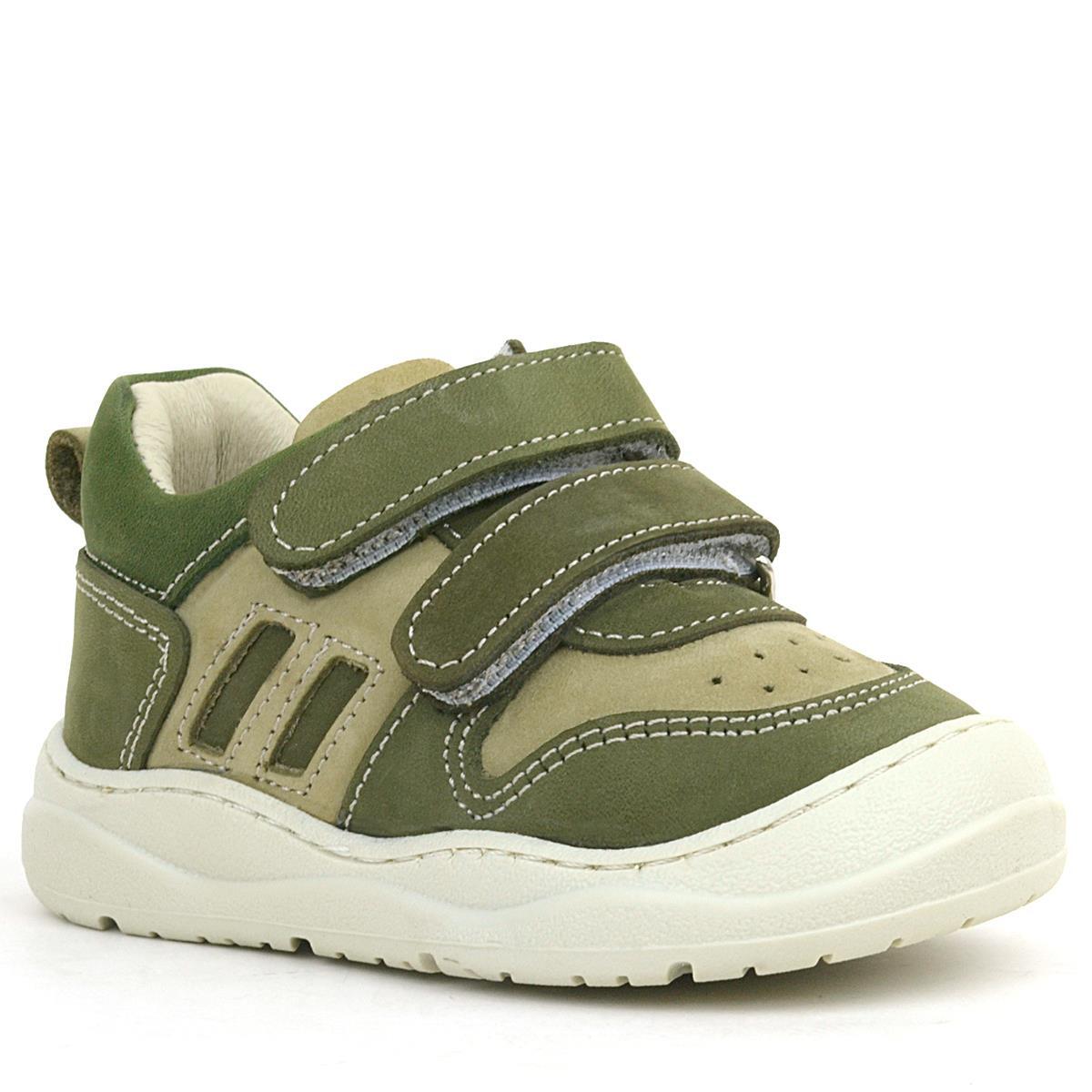 حذاء رياضي للأطفال من جلد طبيعي من راكر بلاس شاجي، لون أخضر كاكي - 1