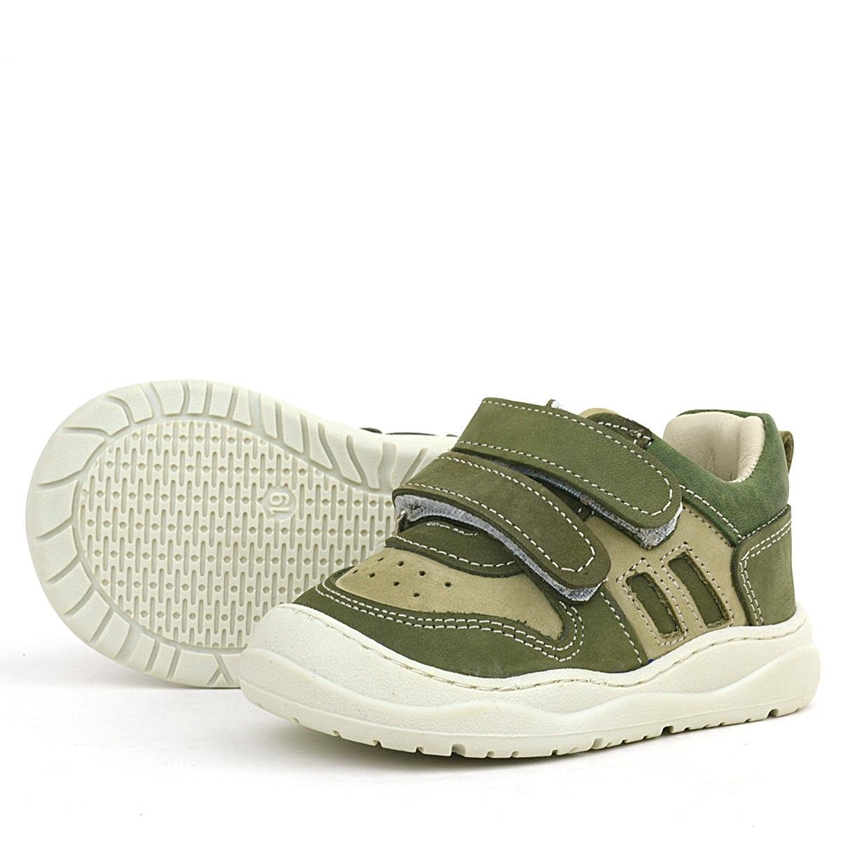 حذاء رياضي للأطفال من جلد طبيعي من راكر بلاس شاجي، لون أخضر كاكي - 5