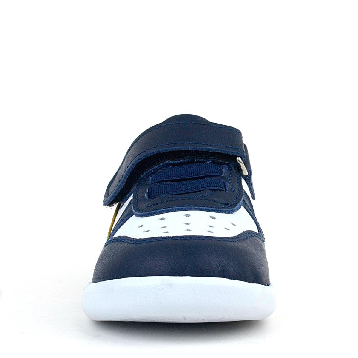 حذاء رياضي للأطفال من راكر بلس مصنوع من الجلد الطبيعي بتصميم تشريحي باللون الأزرق الداكن والأبيض - 3