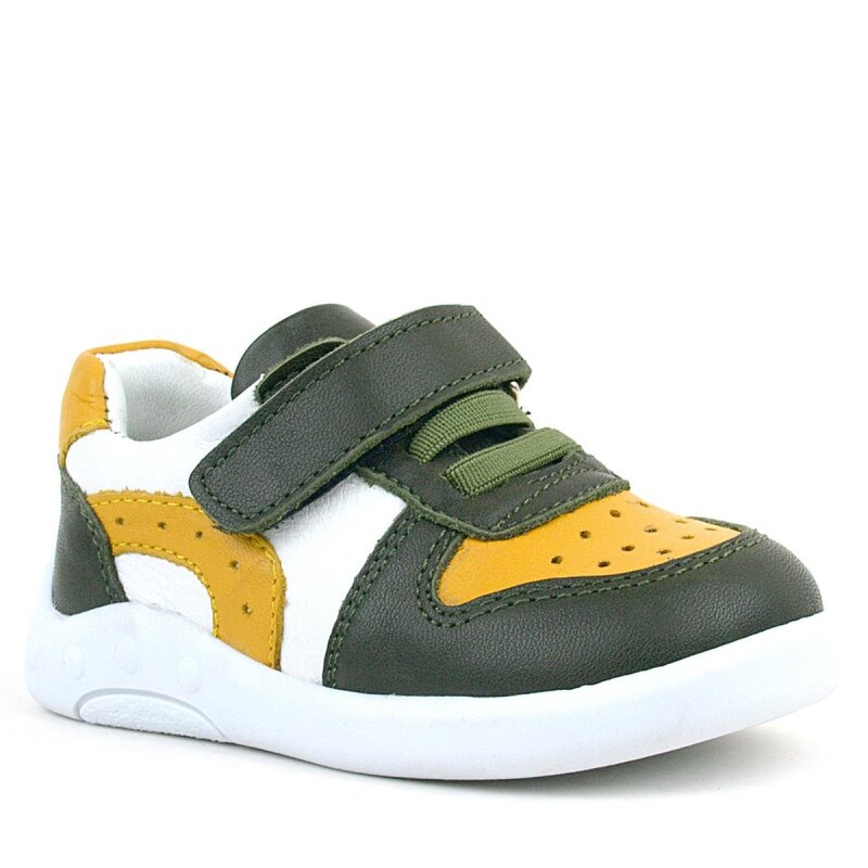 Rakerplus Genuine Leather Khaki Yellow Anatomical Baby Sports Shoes - Rakerplus