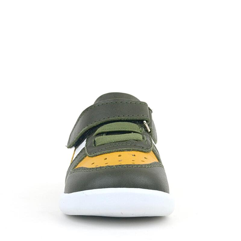 حذاء رياضي تشريحي للأطفال من راكر بلاس، مصنوع من الجلد الطبيعي، لون أصفر كاكي - 3