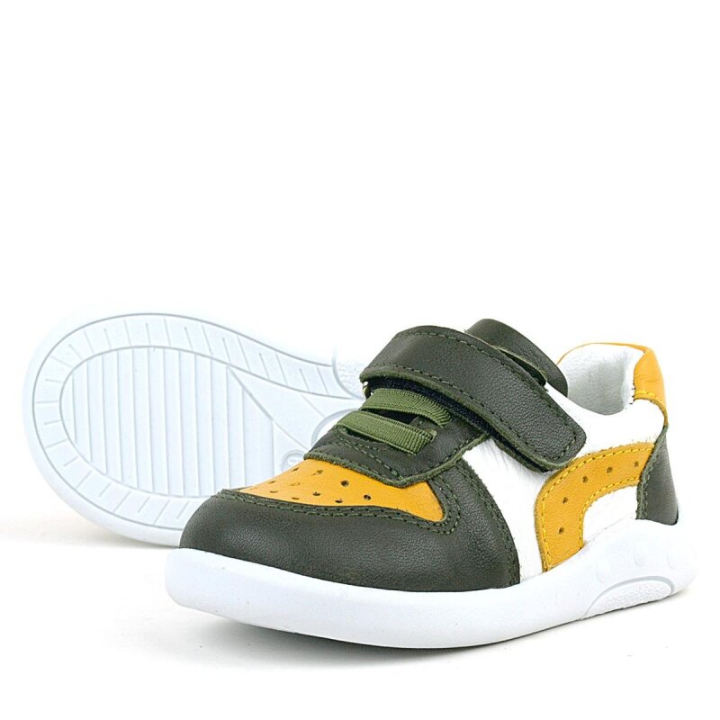 حذاء رياضي تشريحي للأطفال من راكر بلاس، مصنوع من الجلد الطبيعي، لون أصفر كاكي - 6