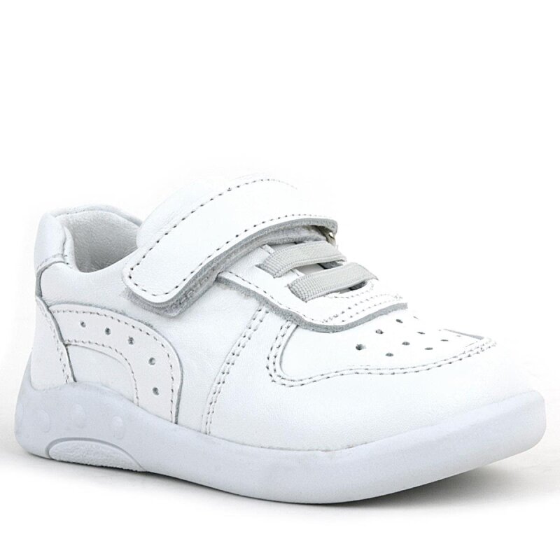 Rakerplus Genuine Leather White Anatomical Baby Sports Shoes - Rakerplus