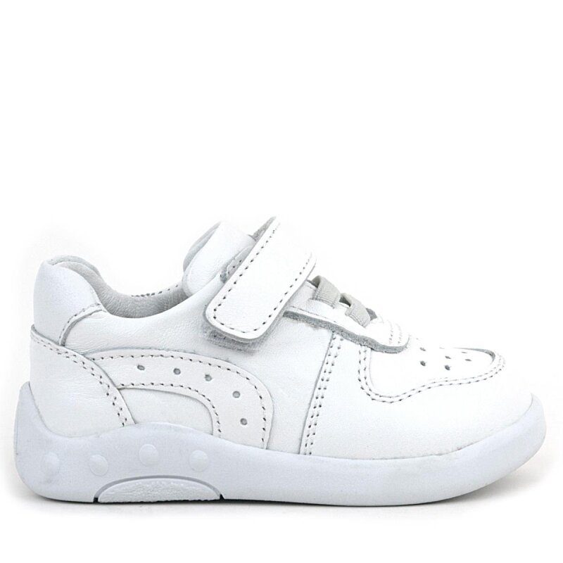 حذاء رياضي تشريحي للأطفال من راكر بلاس مصنوع من الجلد الطبيعي باللون الأبيض - 2