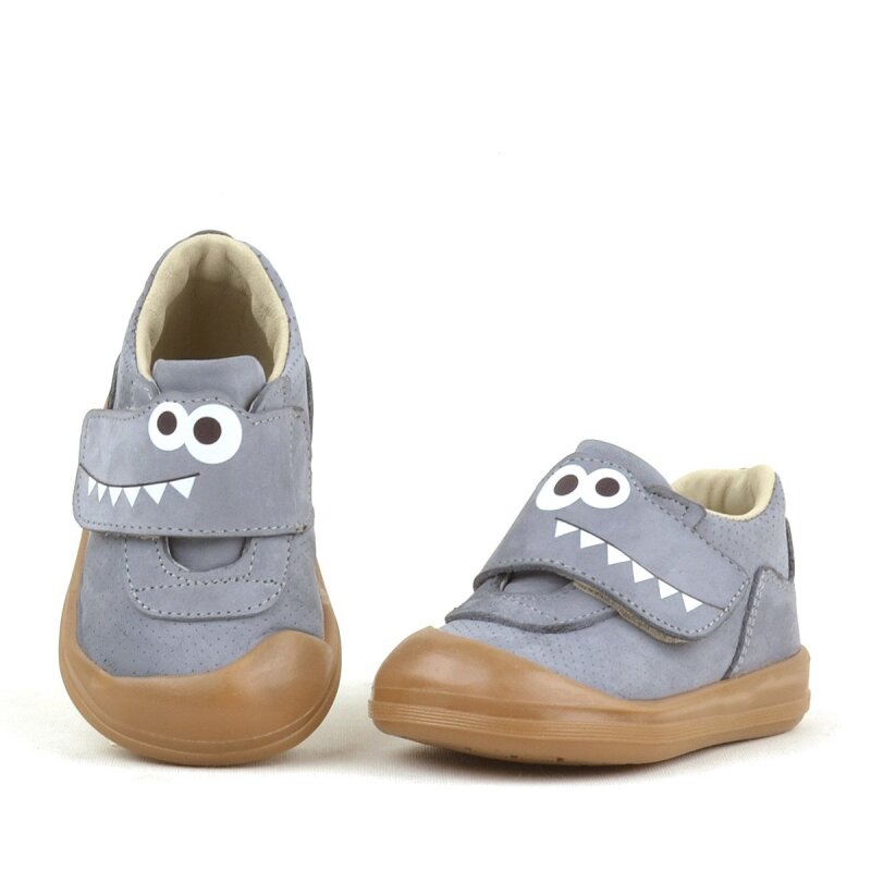 حذاء أطفال راكر بلاس دينو من الجلد الطبيعي باللون الرمادي عالي الرقبة - 3