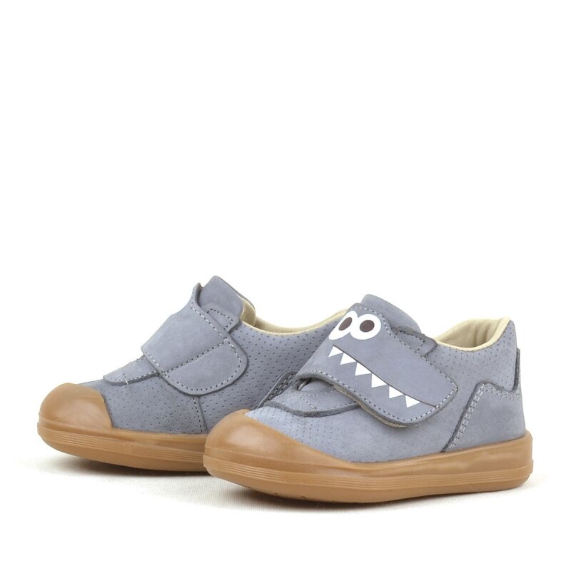 حذاء أطفال راكر بلاس دينو من الجلد الطبيعي باللون الرمادي عالي الرقبة - 5