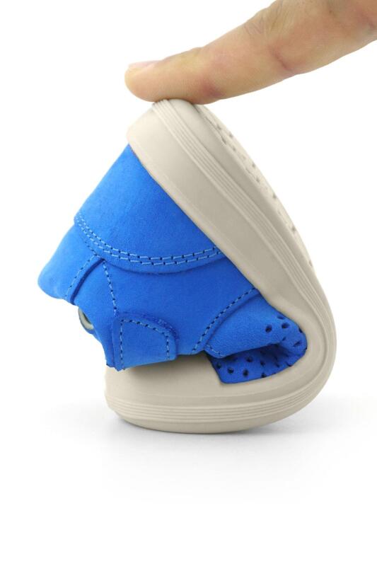 Rakerplus Shaun Hakiki Deri Saks Mavi Cırtlı Anatomik Bebek Sandalet - 9