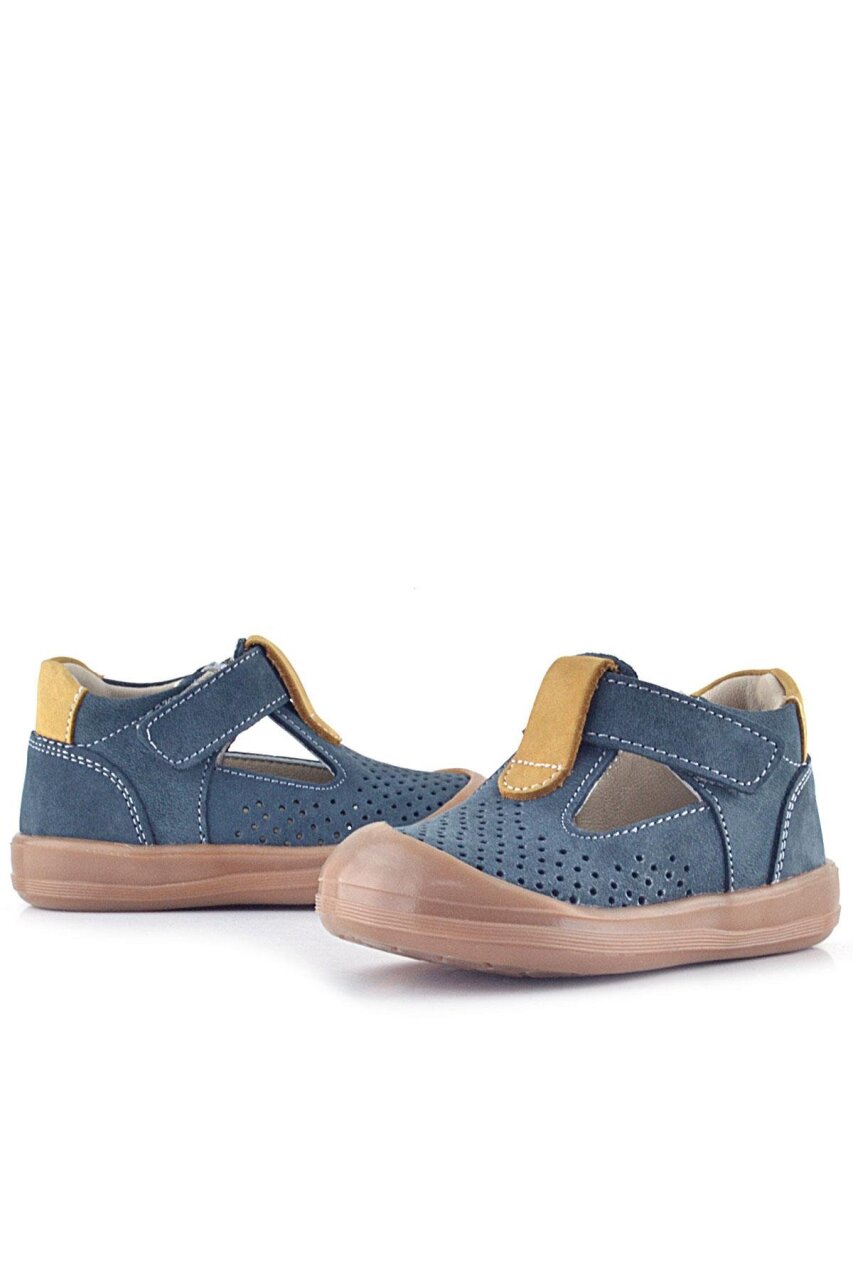 Rakerplus Shaun Hakiki Deri Gri Taba Cırtlı Anatomik Bebek Sandalet - 5