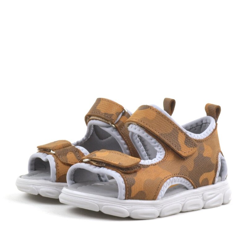 Rakerplus Wisps Genuine Leather Tan Camouflage Baby Sandals - 4