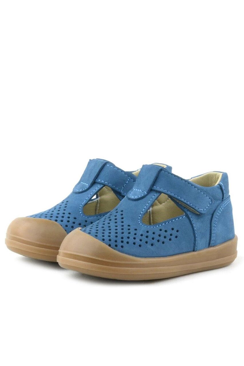 Rakerplus Shaun Hakiki Deri Lacivert Cırtlı Anatomik Bebek Sandalet - 5