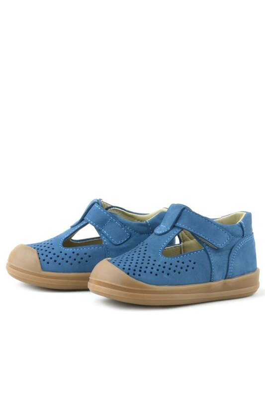Rakerplus Shaun Hakiki Deri Lacivert Cırtlı Anatomik Bebek Sandalet - 6