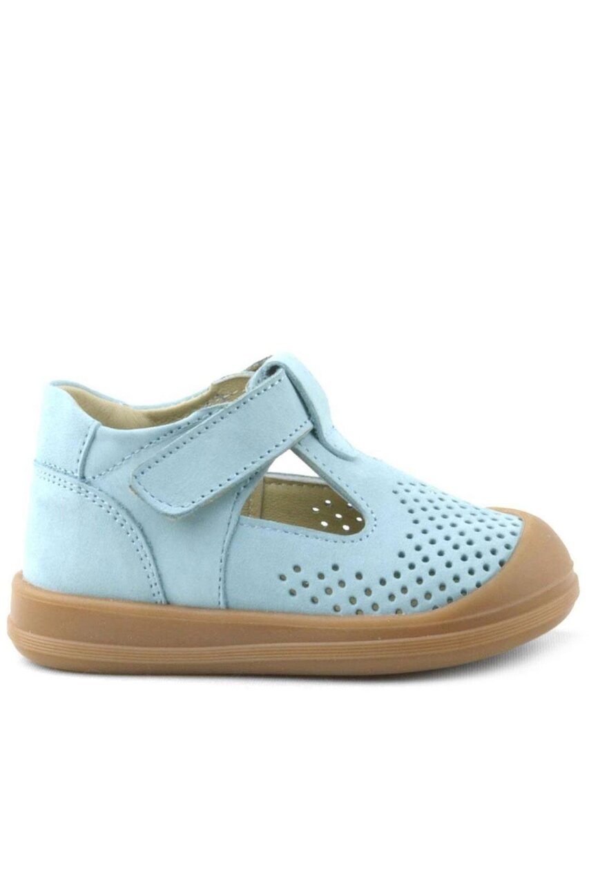 Rakerplus Shaun Hakiki Deri Mavi Cırtlı Anatomik Bebek Sandalet - 2