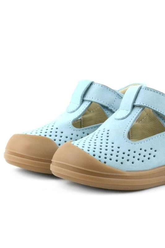 Rakerplus Shaun Hakiki Deri Mavi Cırtlı Anatomik Bebek Sandalet - 7