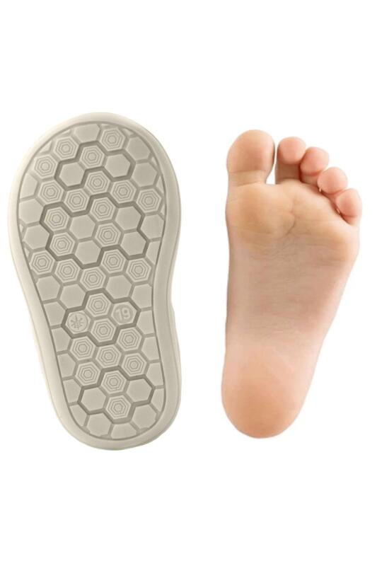 Rakerplus Shaun Hakiki Deri Bej Turuncu Cırtlı Anatomik Bebek Sandalet - 10