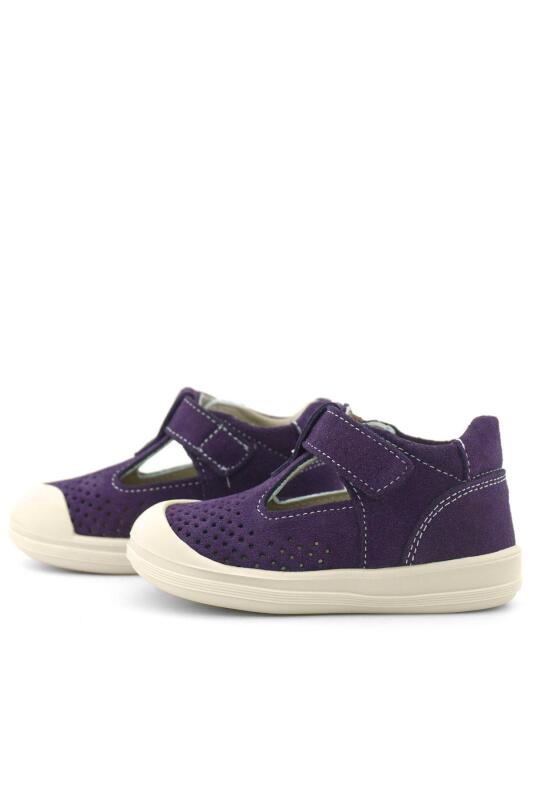 Rakerplus Shaun Hakiki Deri Mor Beyaz Cırtlı Anatomik Bebek Sandalet - 6