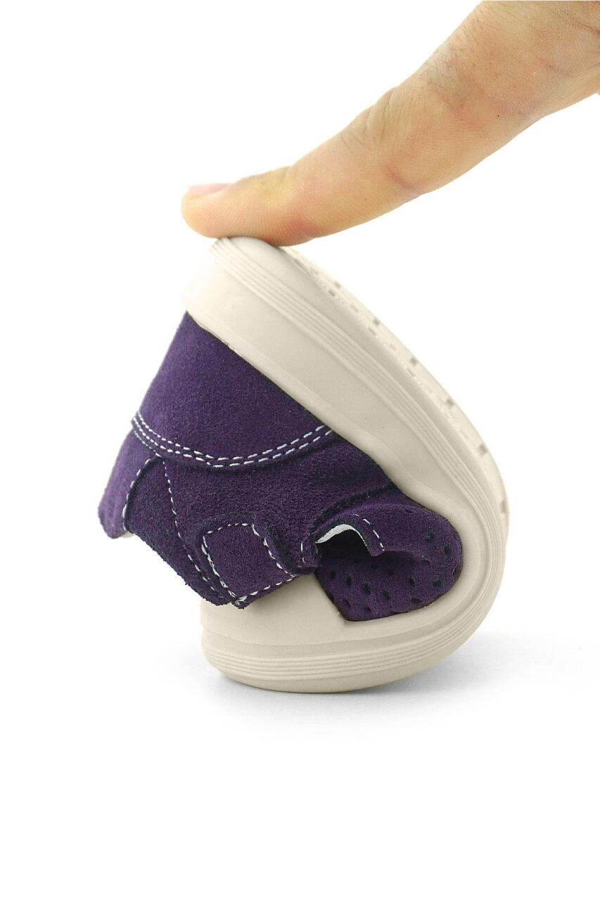 Rakerplus Shaun Hakiki Deri Mor Beyaz Cırtlı Anatomik Bebek Sandalet - 9